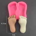 DIY Fußabdruck Silikonform für Schokolade und Fondant Kuchendekoration 6,5 cm Größe - 3D Fußabdruck Stil