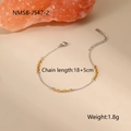 Detail of silver and gold chain bracelet with lobster clasp, 18+5cm length, 1.8g weight - 18K Gold / Gold and Silver Stitching Bracelet (NMSB-J547-2)