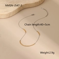 Detail of two-tone gold and silver chain necklace showing 40cm length and 5cm extension - 18K Gold / Two-tone Gold Silver Necklace (NMSN-J547-3)