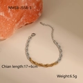 Two-tone woven chain bracelet in gold and silver finish with lobster clasp and extension - Two-tone Woven Rope Bracelet (NMSB-J558-3) / 18K Gold
