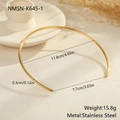 Detailed size specifications of the minimalist golden stainless steel open choker necklace - 18K Gold / Gold Choker