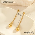 Elegante gouden roestvrijstalen druppeloorbellen met kwastje en waterdruppel hanger - Gouden Waterdruppel Stijl (NMSE-B556-1) / 18K goud