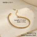 Dettaglio della collana in acciaio inossidabile placcato oro 18K con misura 17+5cm - Oro 18K / Bracciale a Corda Oro