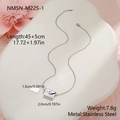 Specifiche dettagliate delle dimensioni del ciondolo a cuore in acciaio inossidabile - Stile Busta Cuore Rosa Argento (NMSN-M225-1)