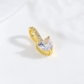 Macro shot of 18k gold plated heart pendant with sparkling cubic zirconia inlay - Clear Zirconia Heart Style (ZYN-DMK885G-4)