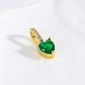 18k gold plated heart pendant with green zircon and pavé crystals on white background - Emerald Heart Style (ZYN-DMK885G-1)