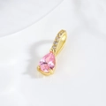 Exquis pendentif en zircon rose goutte d'eau plaqué or 18k pour la création de bijoux - Style Goutte d'Eau Rose (ZYN-DMK884G-4)