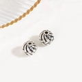 Macro detail of antique silver 10mm bird's nest hollow beads for DIY jewelry making - Antique Silver Hollow Spiral