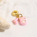 Detail von rosa Emaille-Knochen und Herz-Pfote-Anhänger für DIY-Schmuckarmbänder - Rosa Pfote & Knochen Stil (ZYN-DMK1033-2)