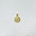 Detalle macro del colgante de huella dorada con incrustación de nácar blanco para DIY - Colgante Huella de Perro
