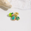 Colgantes de verano bañados en oro con esmalte, lima, flor, bolso azul y chanclas - Estilo de Tema de Vacaciones de Verano (ZYN-DMK1016G-1)