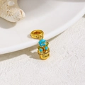 Colgante de estrella azul esmaltada en maceta dorada con circonitas para pulseras - Estilo de Planta en Maceta con Estrella Azul (ZYN-DMK1032G-1)