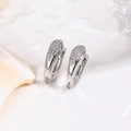 Ganchos de cobre en forma de U con circonitas para la creación de joyas artesanales - Estilo Pavé en Forma de Lágrima (ZYN-DME746P)