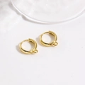 Detalle de ganchos para pendientes en forma de U dorados con bucles para joyería DIY - Estilo Redondo Liso Simple (ZYN-DME750G)