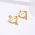 18K vergulde driehoek bikini hangers met zirkonia stenen voor doe-het-zelf sieraden maken - Bikinibroekje Vorm / Gouden Broek