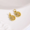 Gouden nautilus hanger met roze zirkoon voor sieraden maken en DIY-knutselprojecten - Roze