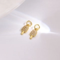 Exquisite gold-plated popsicle charms with micro-pave cubic zirconia for DIY jewelry - Gold Ice Cream