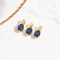 Drei 18k vergoldete Marquise-Anhänger mit dunkelblauen Zirkonia-Steinen für DIY-Schmuck - Dunkelblau Anhänger