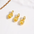 Drei 18k vergoldete Marquise-Anhänger mit gelben Zirkonia-Steinen für DIY-Schmuck - Goldgelb Anhänger