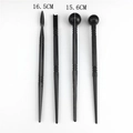 4-teiliges schwarzes Modellierwerkzeug-Set für Fondant-Kuchen und Ton-Bastelarbeiten - Modellierstab