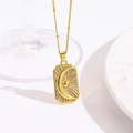 Boheems gouden halve maan ketting met kleurrijk emaille op een kralen ketting - Veelkleurige Zonnestraal Halve Maan Halsketting (ZYN-DMK1158G-1A)
