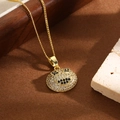 Hip hop style gold pendant necklace with iced out smiling face mask for men and women - Cool Sunglasses Smiley Style (ZYN-DMK675G-A1)