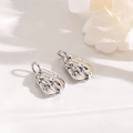 Colgantes ovalados irregulares martillados vintage para joyería DIY en plata - Estilo Plateado (ZYN-DMK772P)
