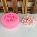 Stampo in silicone a forma di peony per cioccolato DIY e decorazioni torte con texture 3D - Rosa