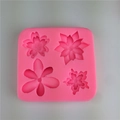 Roze siliconen bakvorm met madeliefjes en zonnebloemen voor chocolade en taart - Ontwerp Nr. 1