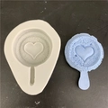 Detail of a heart-shaped silicone mold with honeycomb texture for DIY chocolate making - Style 5