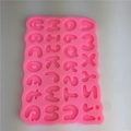 Pink silicone alphabet and numbers mold for DIY chocolate and fondant cake baking - Lowercase Letters and Symbols Style (No. 2) / Pink