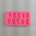 Rosa Silikonform mit Ziffern 0-9 für DIY Schokolade Backen und Kuchendekoration - Zahlen Stil (Nr. 3) / Rosa