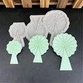 Set di 3 stampi in silicone grigio chiaro per alberi geometrici per cioccolato e argilla - Stampo Stile 3