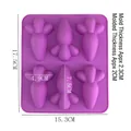 Stampo in silicone viola a 6 cavità a forma di carota per dolci, sapone e fai-da-te - 17.5*15.3*2.3CM / Viola