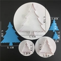 Set de 4 cortadores de galletas de árbol de Navidad para decorar pasteles y fondant - Árbol de Navidad