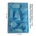 8-cavity ocean animal silicone mold with whales and dolphins for DIY baking 14.1x9.6cm - Ocean Creature Style / Sky Blue