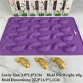 Stampo in silicone con 24 cavità a forma di pesce koi per cioccolato, 22,3x14,9x1,1cm - Stile Carpa Koi Piccola / Viola