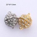 Chiusura magnetica con strass scintillanti in oro e argento, accessori gioielli 22x16mm - 16mm / Oro