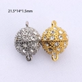 Chiusure magnetiche con strass in oro e argento per bracciali e collane fai da te - 14mm / Oro