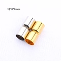 Golden and silver 18x8x7mm cylindrical magnetic connectors for DIY jewelry making - Gold / 18*8*7mm