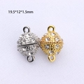 Chiusure magnetiche con strass scintillanti in oro e argento per braccialetti fai-da-te - 12mm / Oro