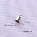 Silver S925 plated cord end cap connector 8.5mm with hole size 4mm for DIY jewelry - 4mm