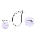 Macro detail of S925 sterling silver leverback earring hooks showing open and closed mechanism - Leverback Ear Hook with Tray