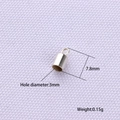 Detailed view of silver cord end cap with 7.8mm height and 3mm hole for jewelry DIY - 3mm