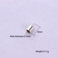 Macro view of 2.5mm hole silver cord end cap with 6mm length for DIY jewelry - 2.5mm