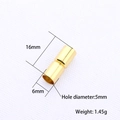 Detailed specs of 16x6mm gold magnetic clasp with 5mm hole for DIY jewelry making - Gold / 16*6*5mm