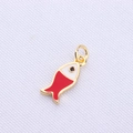 Detailed view of a red and white fish charm pendant for DIY jewelry making - Red Goldfish