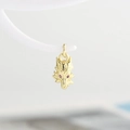 Colgante cabeza de león dorado con circonitas púrpuras para creación de joyas DIY - Estilo Cabeza de Lobo (ZYN-DMK-323) / Rosa Roja