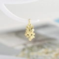 Colgante mini de cabeza de lobo bañado en oro con detalles de circonitas negras - Estilo Cabeza de Lobo (ZYN-DMK-323) / Negro