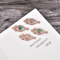 Rose gold evil eye jewelry connectors with multi-color opal stones for DIY bracelets - Blue Opal / Rose Gold Evil Eye